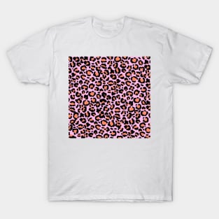 Leopard Pattern in Macaroon on Dusty Rose T-Shirt